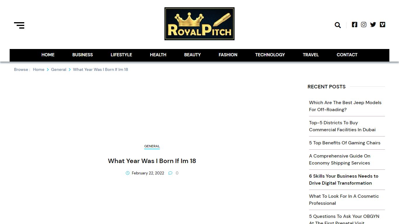 What Year Was I Born If Im 18 - Royal Pitch